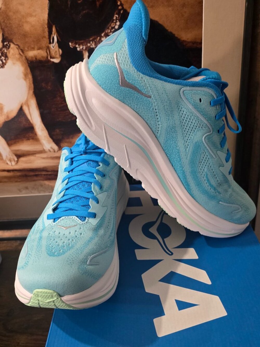 Hoka One One Men Clifton 10 Wide SZ 10.5 (2E) Cielo Blue 1162052-SKYW NEW